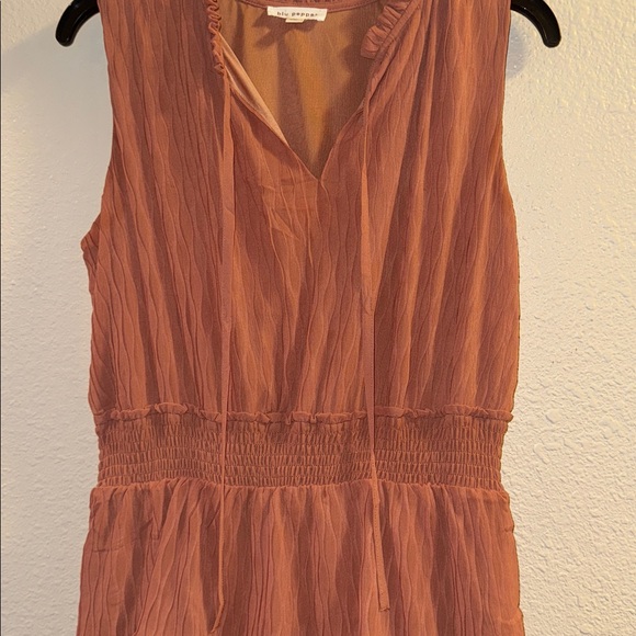 Blu Pepper Mauve Ruffle Tiered Sleeveless Dress - Picture 2 of 4